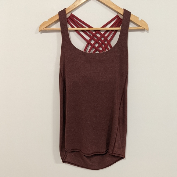 Lululemon Wild Tank Heathered Bordeaux Drama/Bon Bon Wee Stripe Bordeaux Drama 6 - Picture 7 of 16